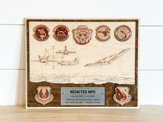 Military Going Away Gift for PCS - Natural Wood Design