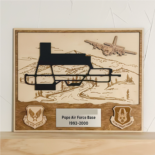 Military Going Away Gift - Airfield Outline Plaque